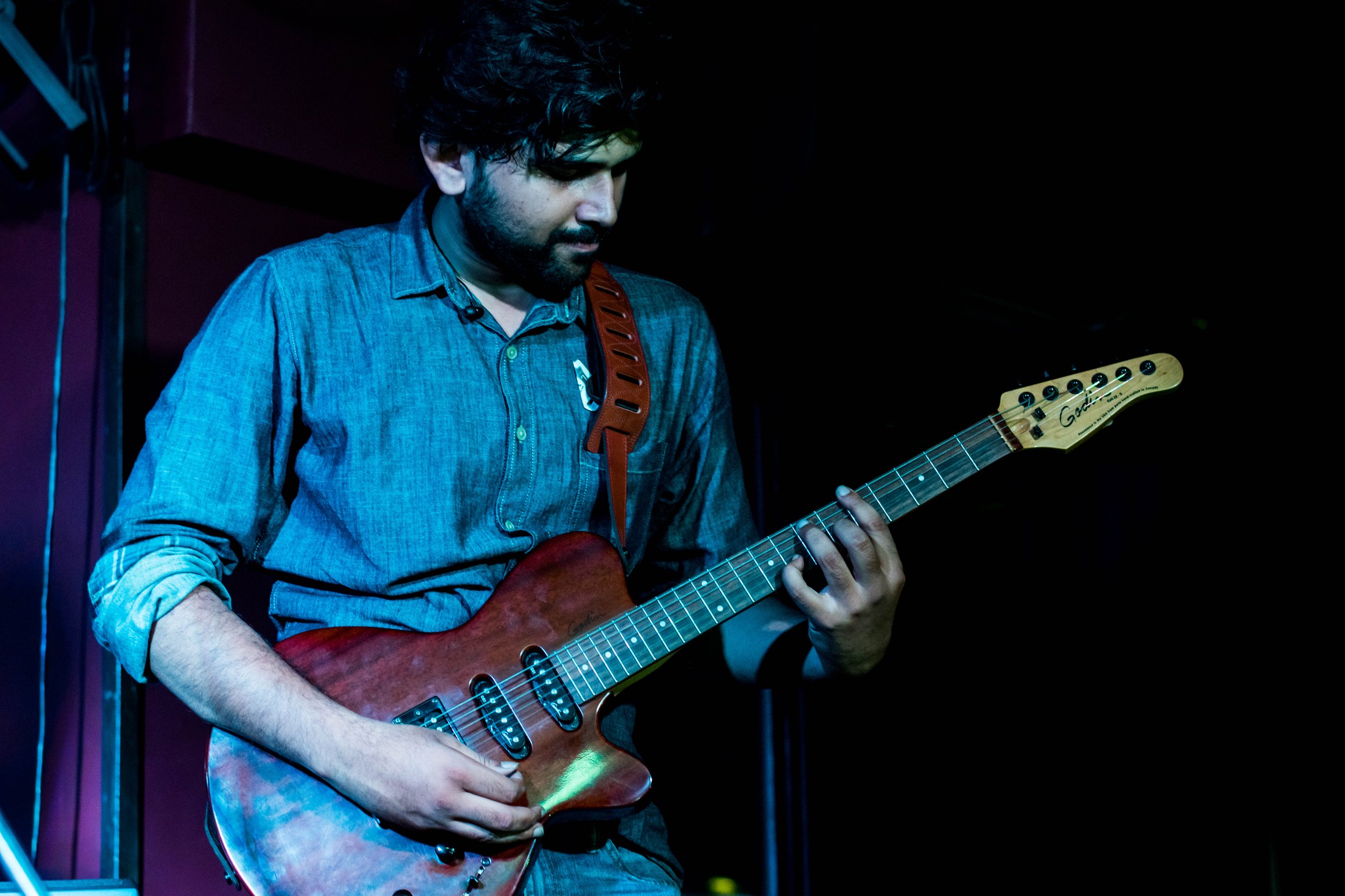 Guitarist with red electric
